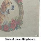 American Foxhound Christmas Flowers Glass Cutting Board