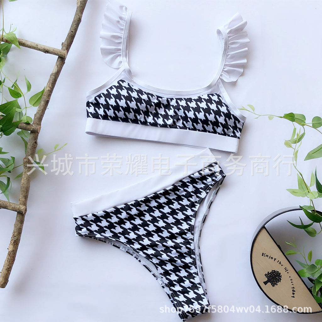 2022 Women's Houndstooth Bikini Swimsuit Set