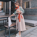 Mid-Length Loose Waist Over-The-Knee Women's Windbreaker
