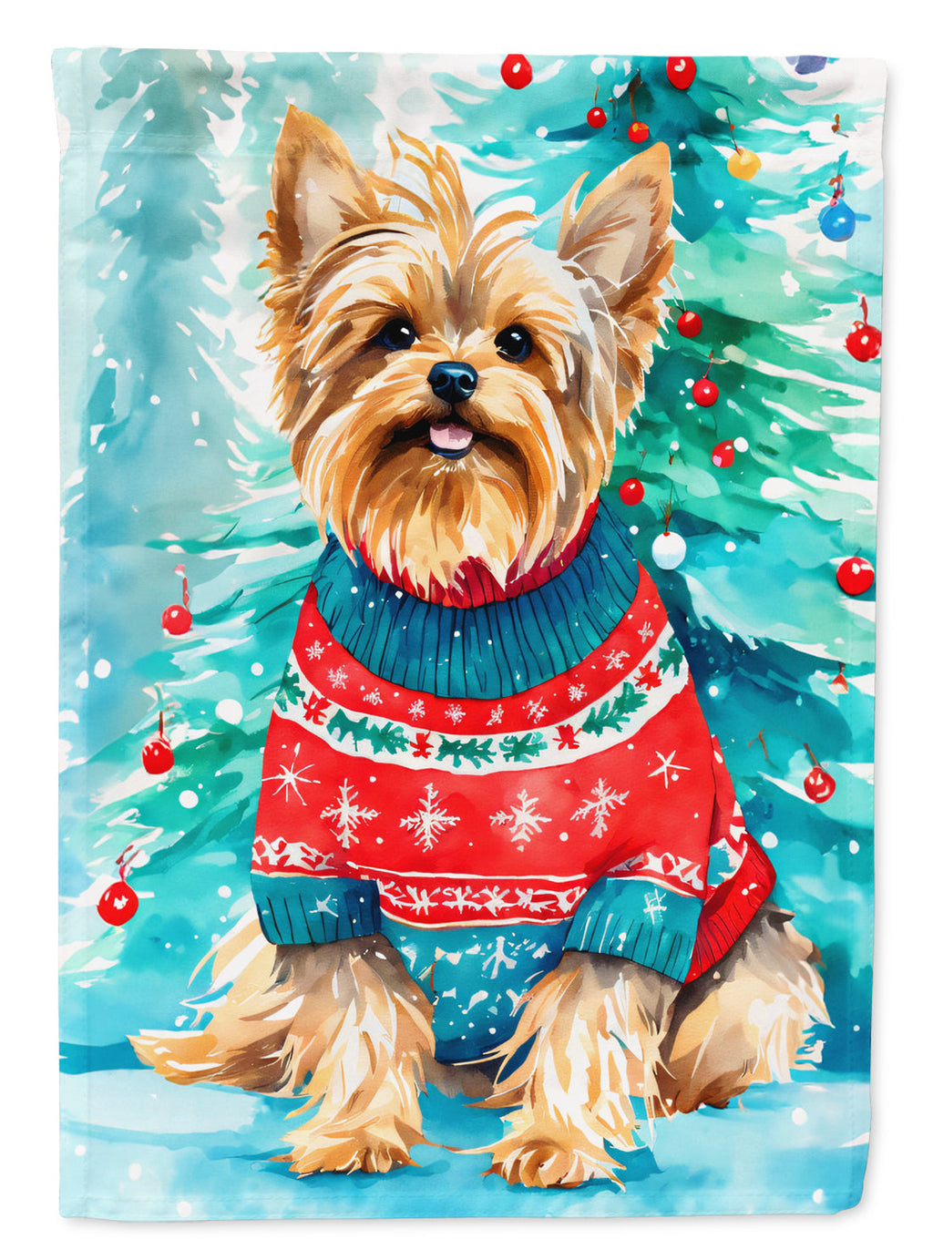 Yorkshire Terrier Yorkie Christmas Garden Flag