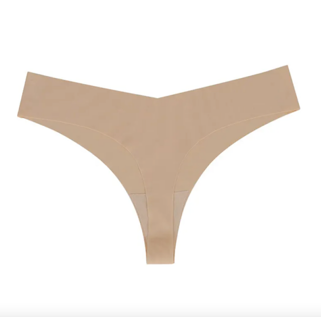 Women's Black Seamless Low-Rise Thong Panties