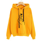 Loose Casual Printed Heart Hoodie for Women Autumn Winter | Streetwear