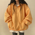 Fleece-lined Pullover Zipper Hoodie for Women | Streetwear