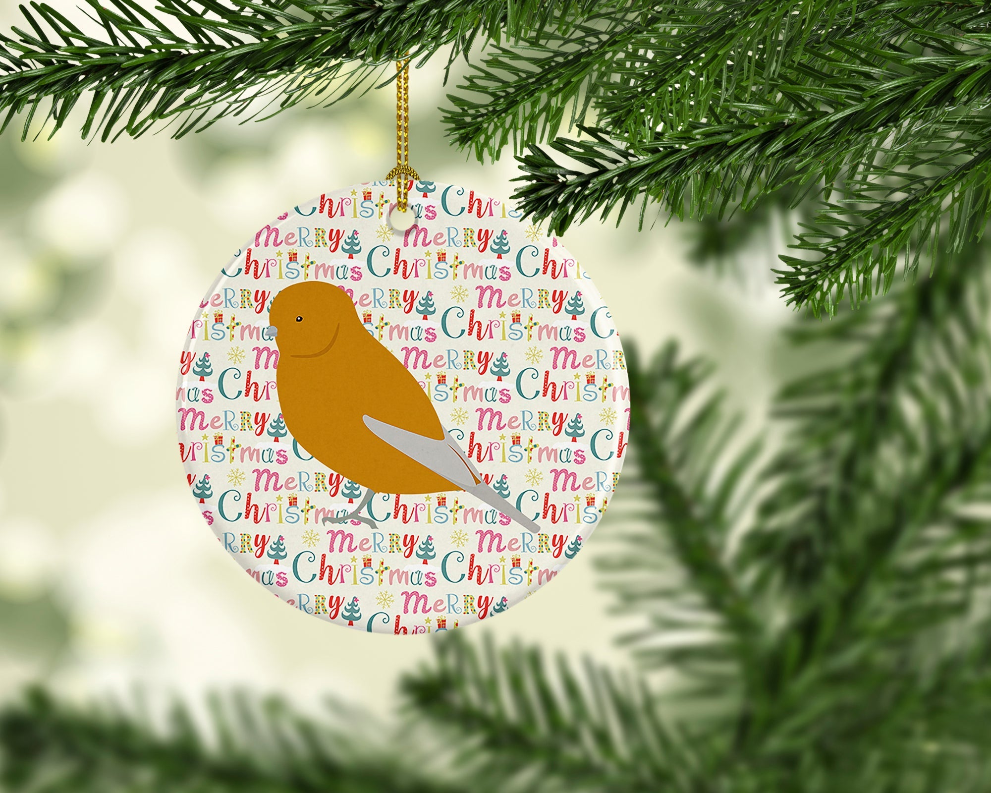 Norwich Canary Christmas Ceramic Ornament