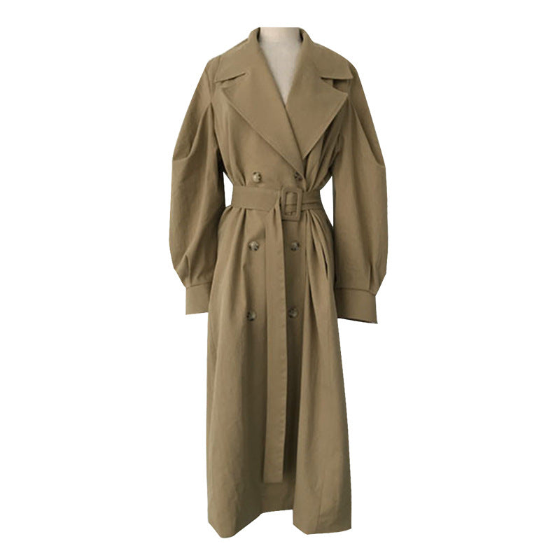 British Style Long Loose Over Knee Windbreaker