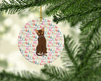 Suphalak Cat Christmas Ceramic Ornament