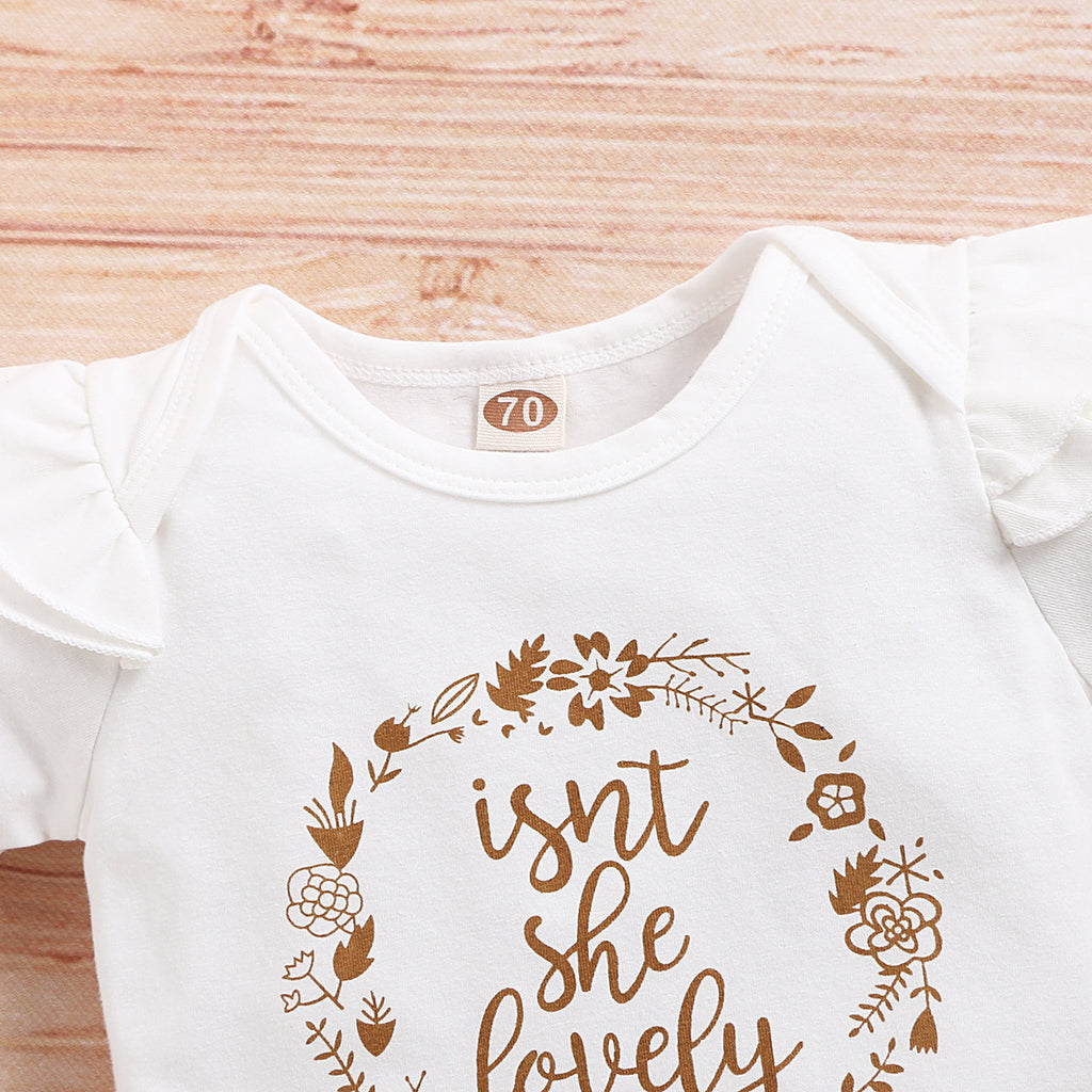 Girls' Summer Outfit 2023: Letter Bodysuit & Shorts Set