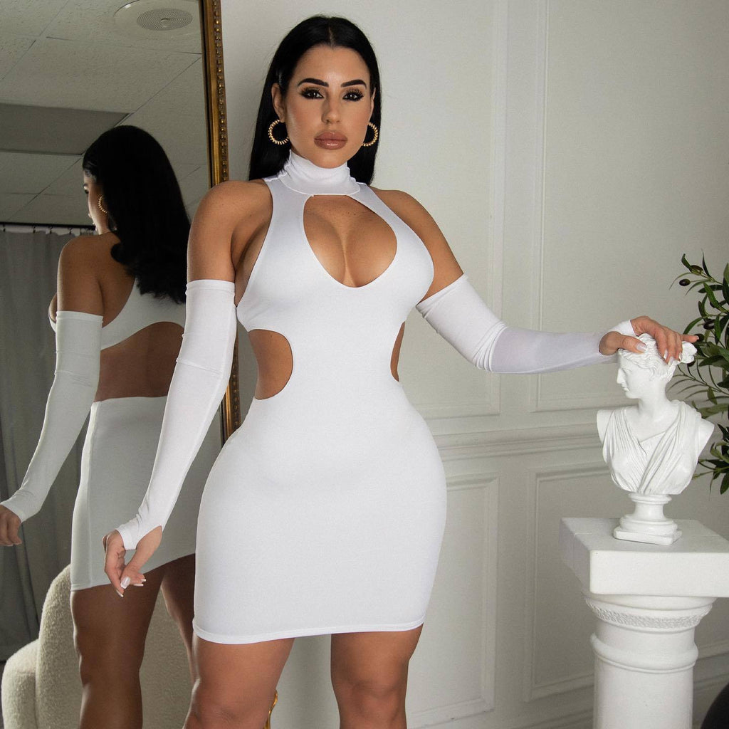 Summer Off-the-Shoulder Cutout Dress with Sleeves