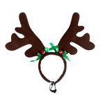Christmas Dog Reindeer Headband with Santa Hat