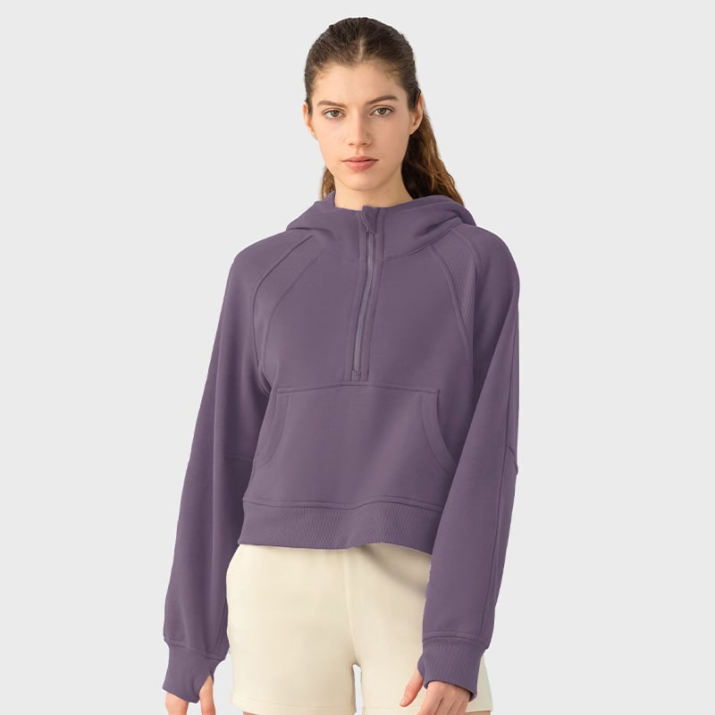 Women's Casual Half-Zip Hoodie for Autumn & Winter | Streetwear