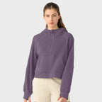 Women's Casual Half-Zip Hoodie for Autumn & Winter | Streetwear