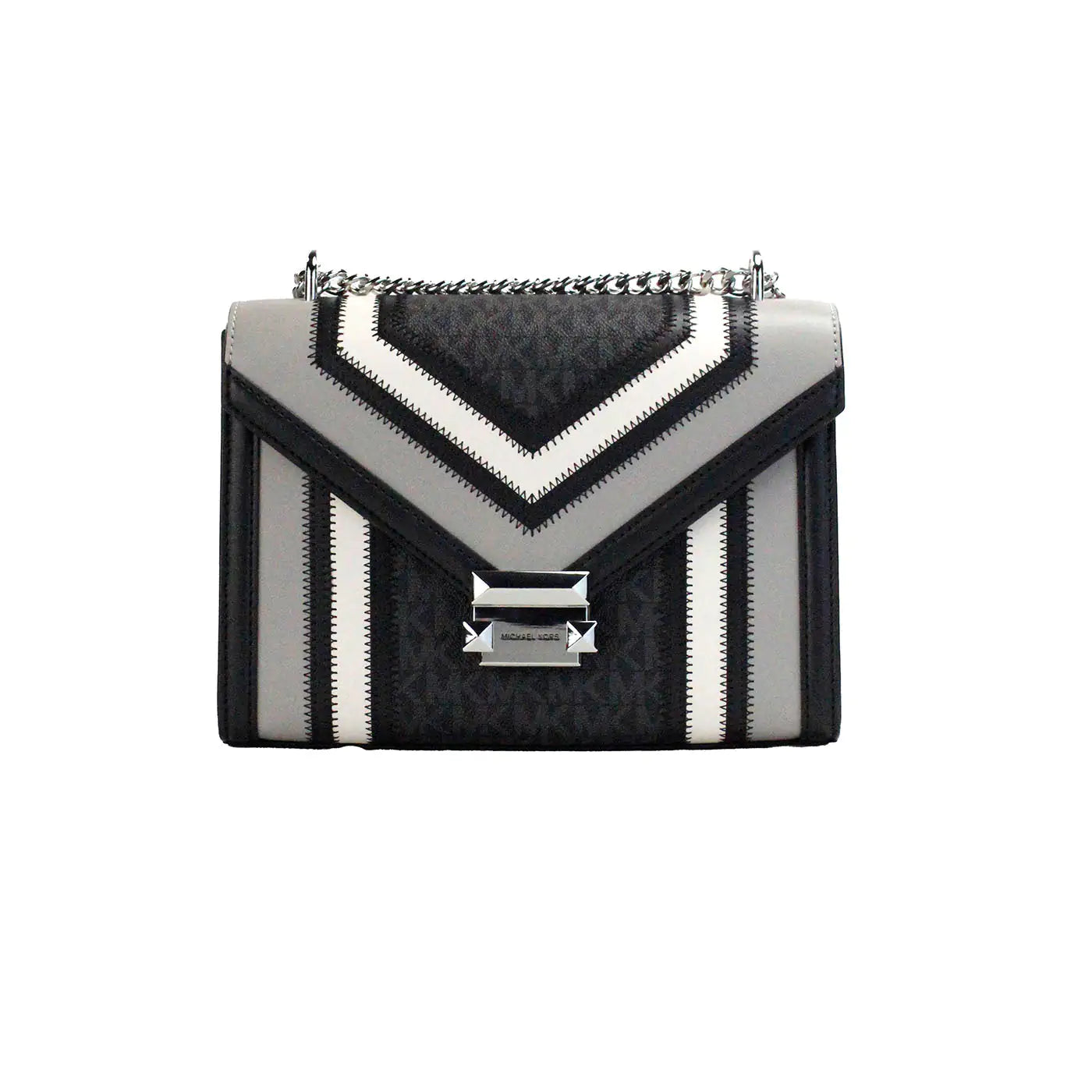 Michael Kors Whitney Medium Black Color-Block Chain Shoulder Bag