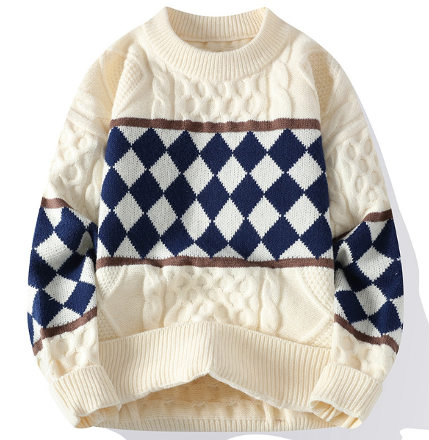 Apollo Check Sweater for Men - Stylish Knitwear
