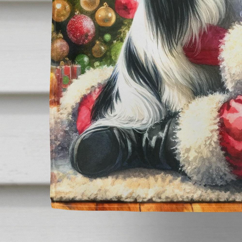 Japanese Chin and Santa Claus House Flag
