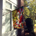Shih Tzu and Santa Claus House Flag