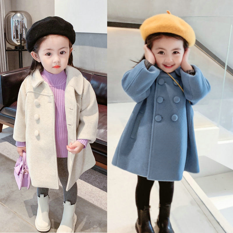 Cotton Padded Double-breasted Wool Coat