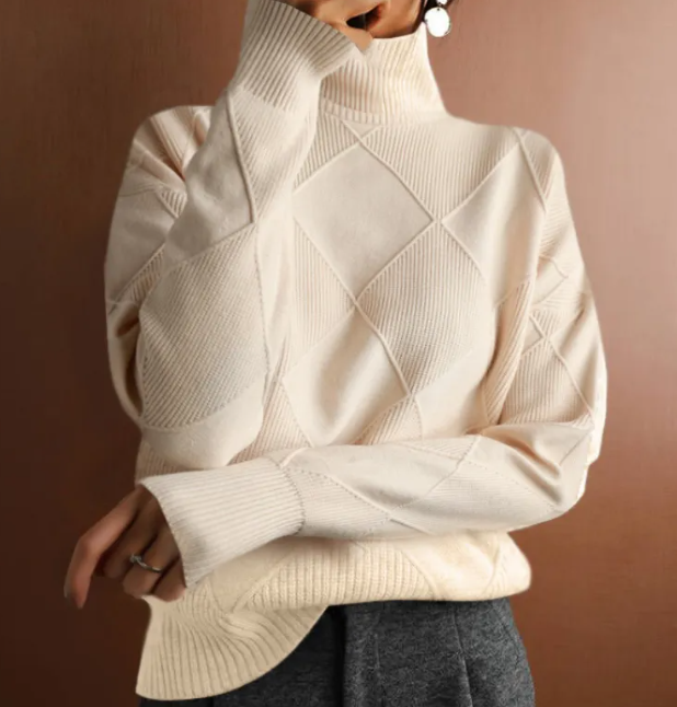 Loose High Neck Knitted Sweater