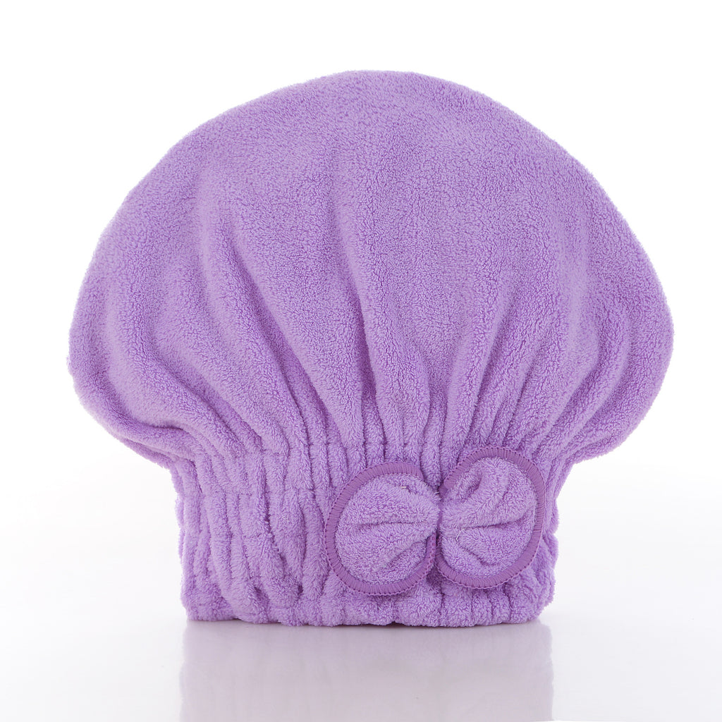 High Density Coral Fleece Hair Drying Bow Hat | Embroidered Cap