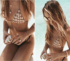 Gold Cowrie Shell Bikini Bra Body Chain