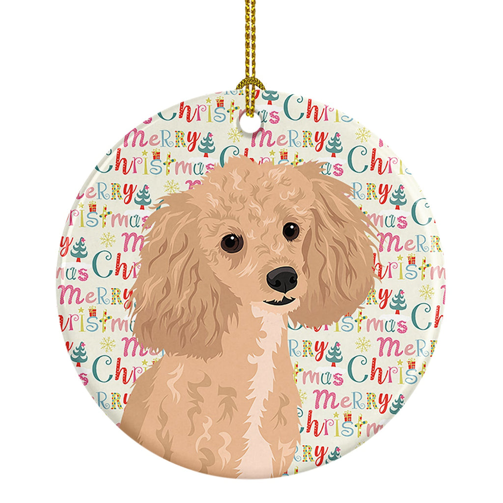 Poodle Toy Apricot #1 Christmas Ceramic Ornament