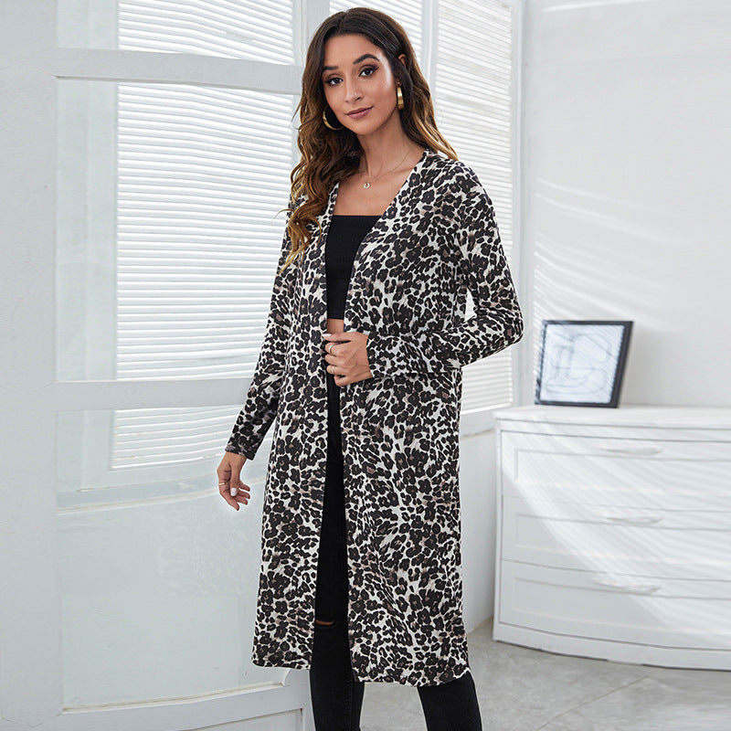 Women's Knitted Printed Fashion Coat