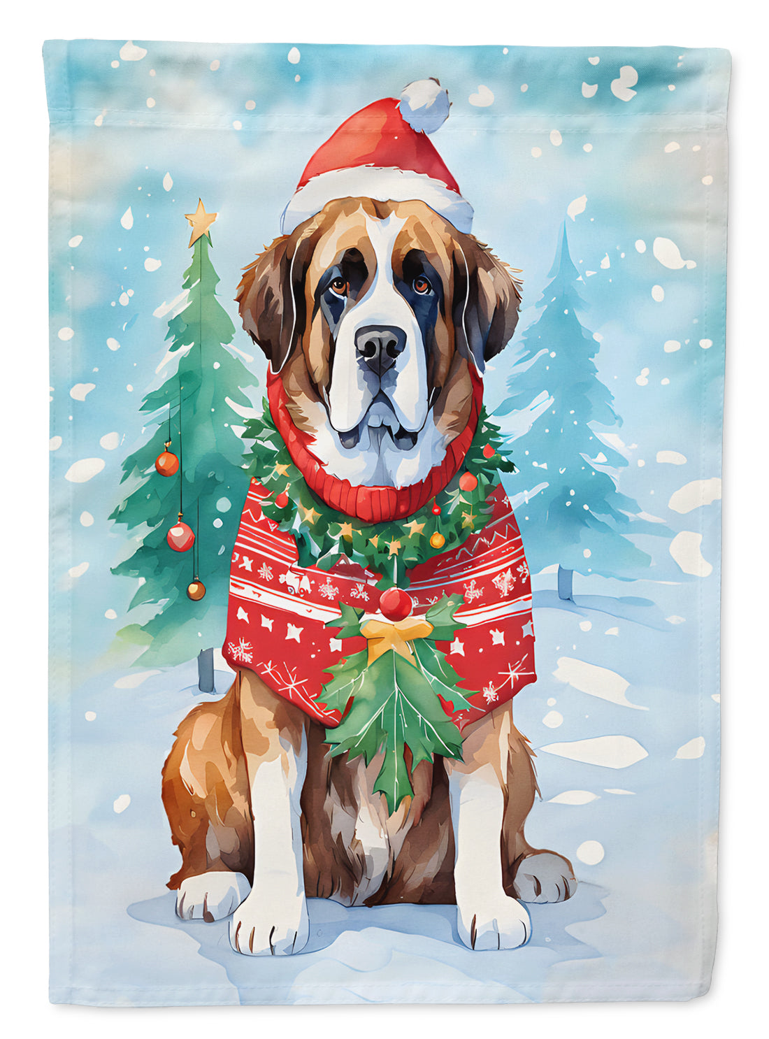 Saint Bernard Christmas Garden Flag