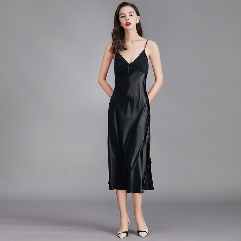 Women’s Silk Long Nightgown - Summer Sleepwear SQ311