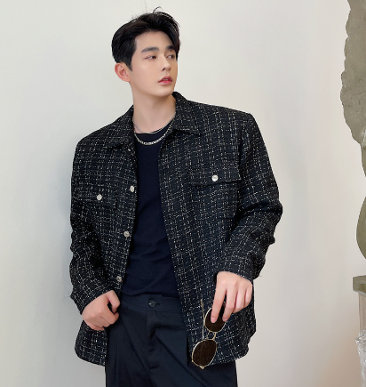 Men's Casual Loose Long Sleeve Lapel Jacket