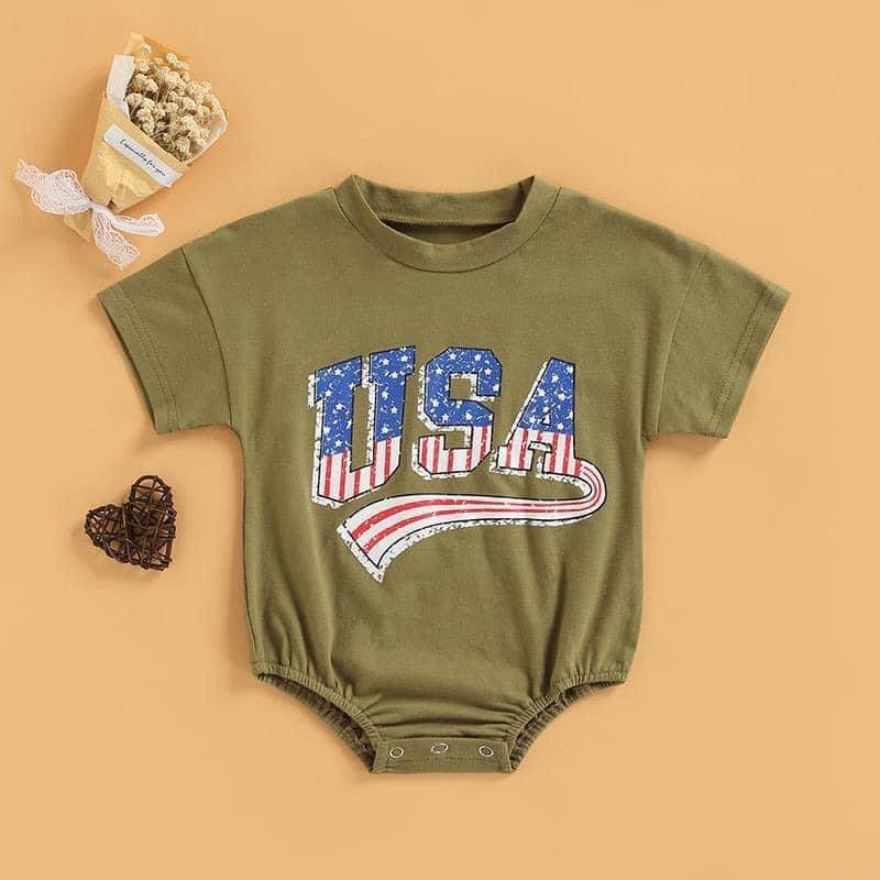 Fashion Baby Alphabet Short Sleeve Bodysuit