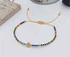 Handmade Rainbow Beaded Cross Stacked Bracelet