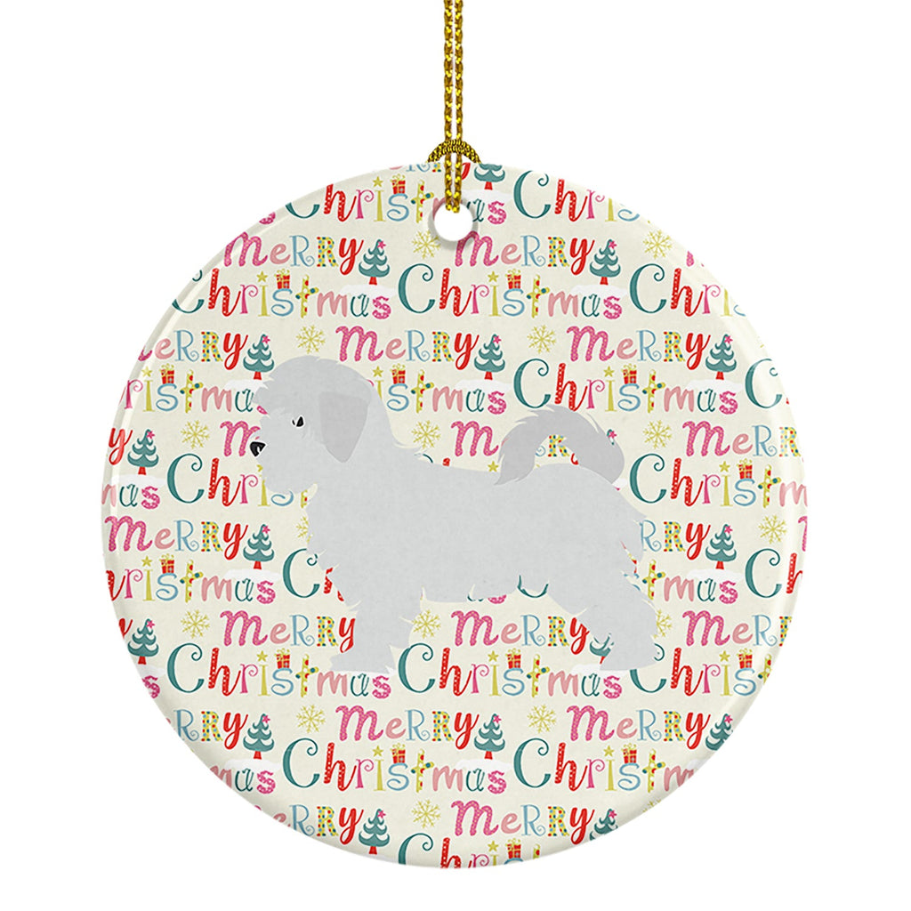 Maltese Merry Christmas Ceramic Ornament