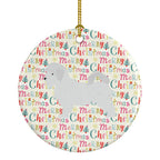 Maltese Merry Christmas Ceramic Ornament