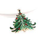 White Colorful Christmas Tree Brooch for Women