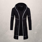 Men's Mid-Length Hooded Cardigan with Large Pockets