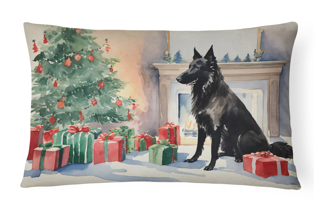 Belgian Sheepdog Christmas Throw Pillow