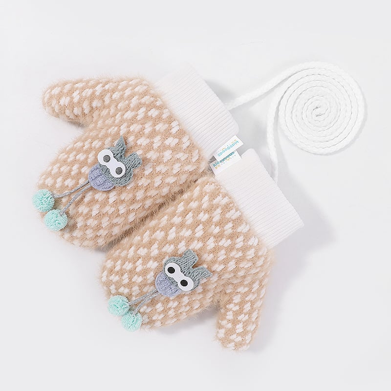 Cute Cartoon Baby Gloves - Warm Knitted for Winter