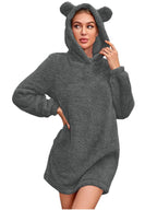 Cartoon Hooded Coral Fleece Home Sweater
