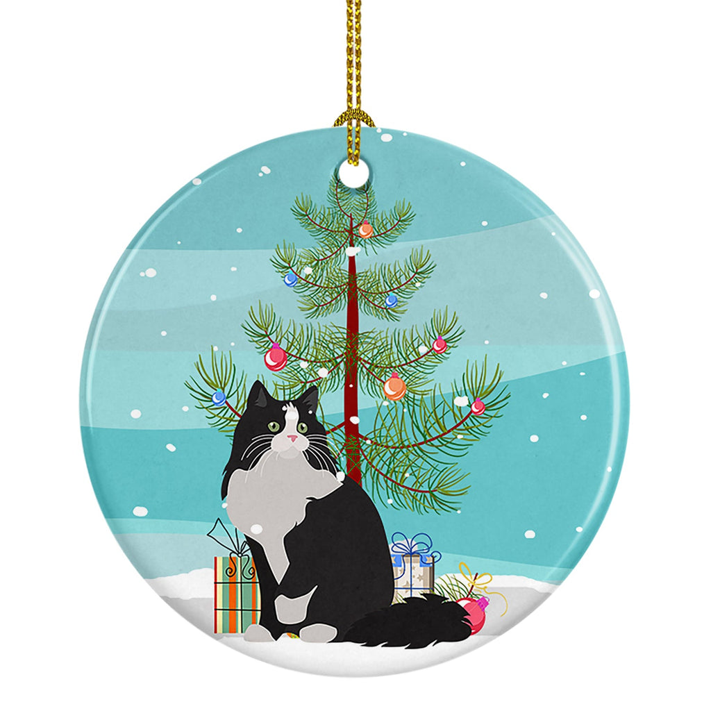 Ragamuffin Cat Christmas Ceramic Ornament