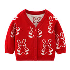 Cute Cartoon V-Neck Sweater for Kids (Small/Medium)