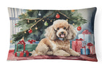 Poodle Cozy Christmas Throw Pillow