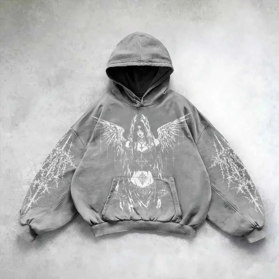 Vintage Skull Print Hoodie Sweater | Streetwear