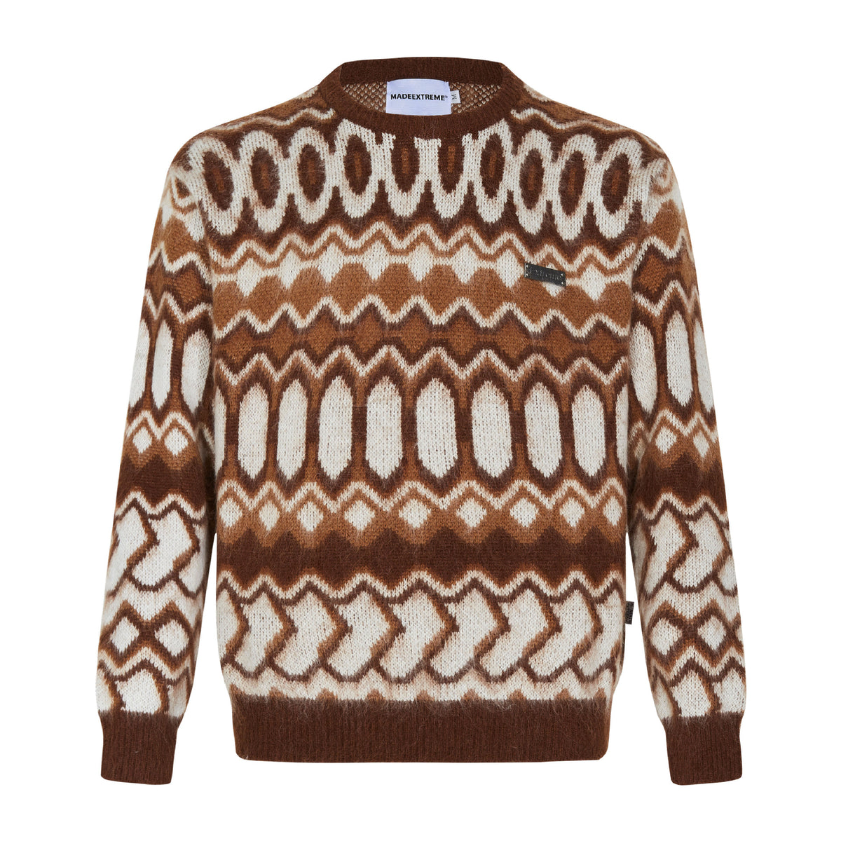 Street Retro Striped Round Neck Sweater for Unisex