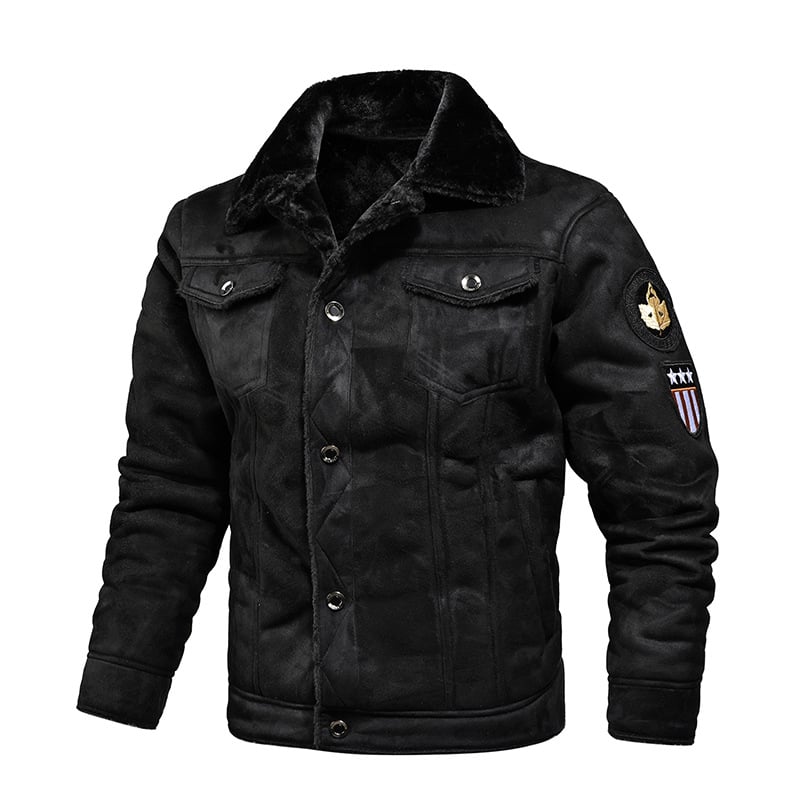 Casual Faux Fur Single-Breasted Lapel Jacket