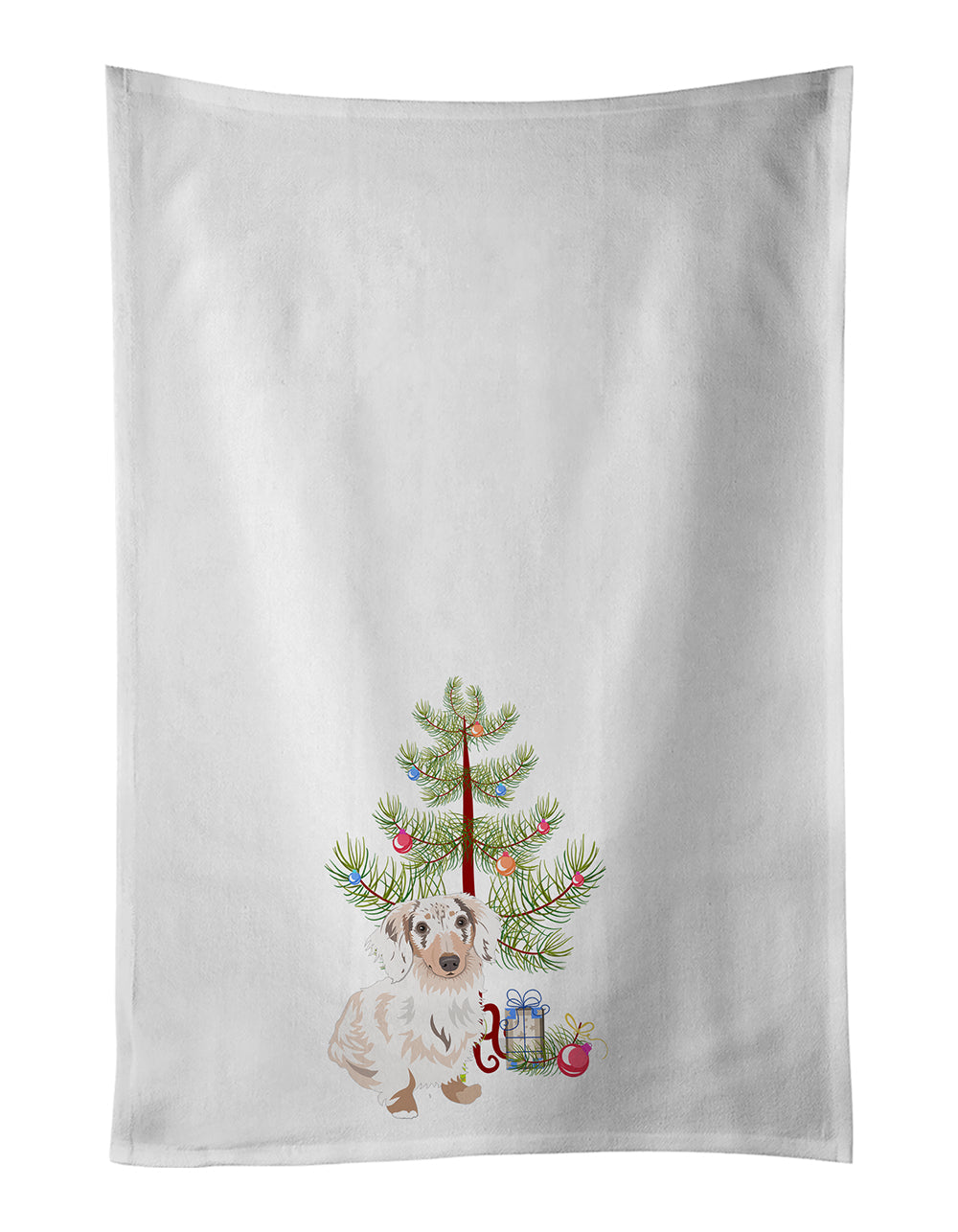 Dachshund Dapple #2 Christmas Kitchen Towel Set of 2