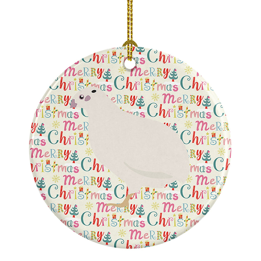 Texas Quail Christmas Ceramic Ornament