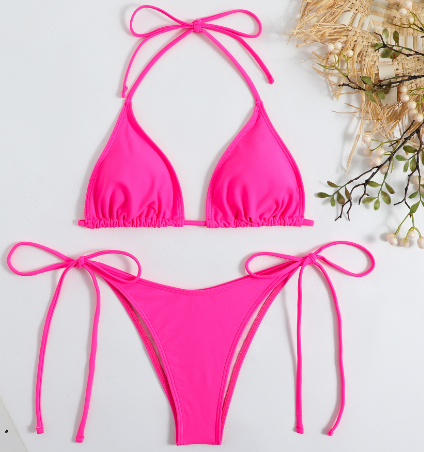 WOLFF Women's Bikini Set with Lace-Up Details (One Set)