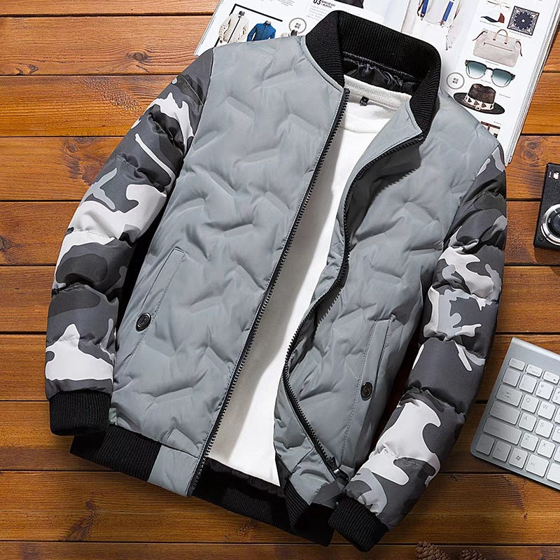 Men's Camouflage Bomber Jacket - Thick Warm Windbreaker