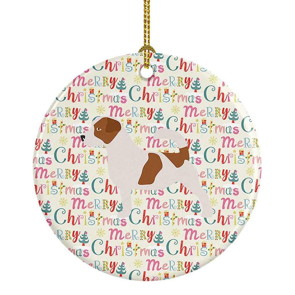 Jack Russell Terrier Merry Christmas Ceramic Ornament