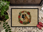 Mastiff Christmas Flowers Doormat