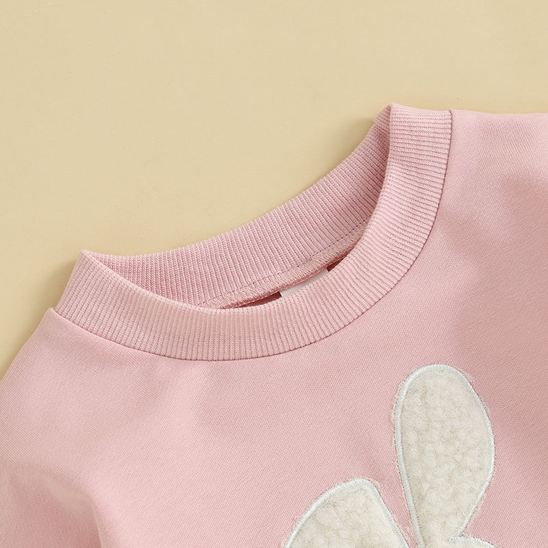 Citgeett Spring Easter Baby Bunny Embroidery Bodysuit